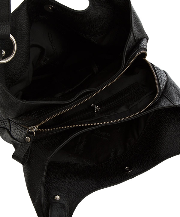 کیف دوشی زنانه چرم طبیعی چرم مشهدMashhad leather مدل S0687 – مشکی