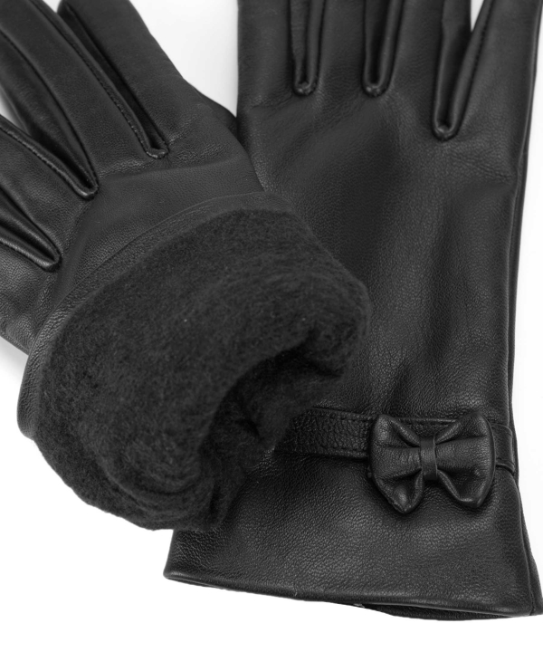 دستکش چرم زنانه قهوه ای چرم مشهدMashhad leather مدل R0160