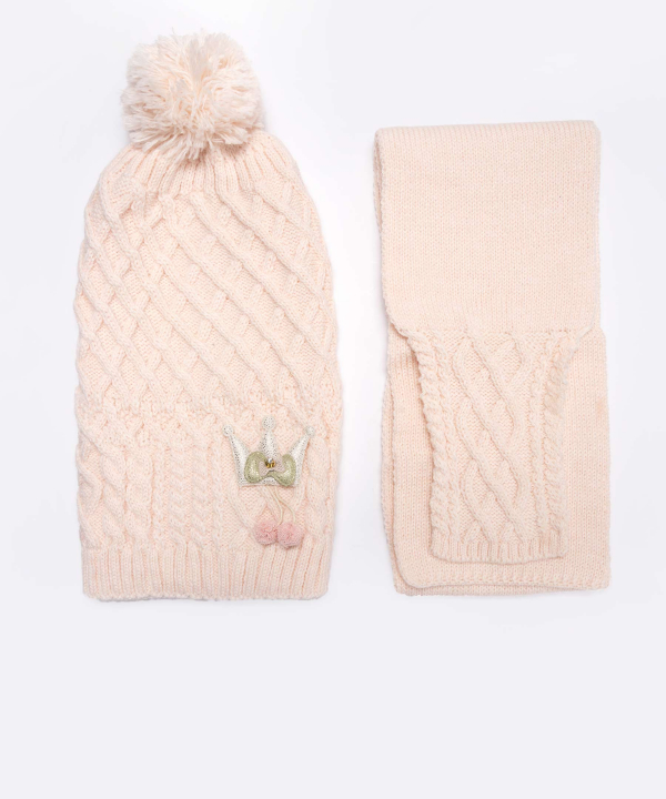 ست شال گردن و کلاه دخترانه آی چیلک Icilek کد IC14010