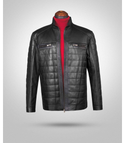 کت چرم طبیعی مردانه چرم کروکو Croco Leather مدل مارادونا