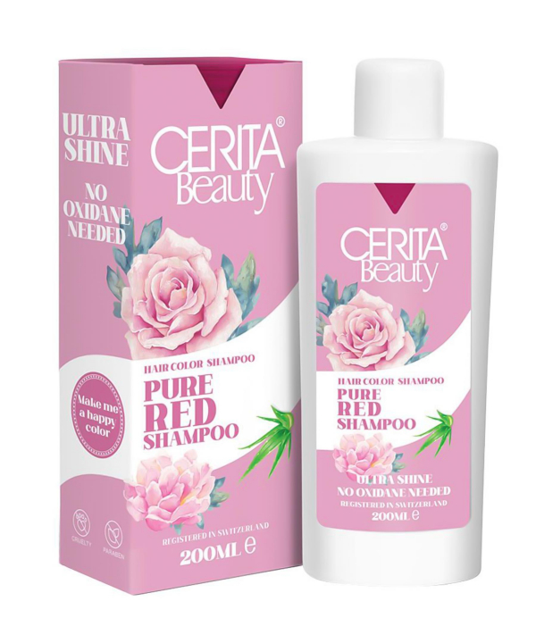شامپو رنگساژ قرمز سریتا بیوتی Cerita Beauty حجم 200 میلی‌لیتر