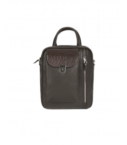 کیف دوشی مردانه چرم طبیعی چرم کروکو Croco Leather مدل ادریس