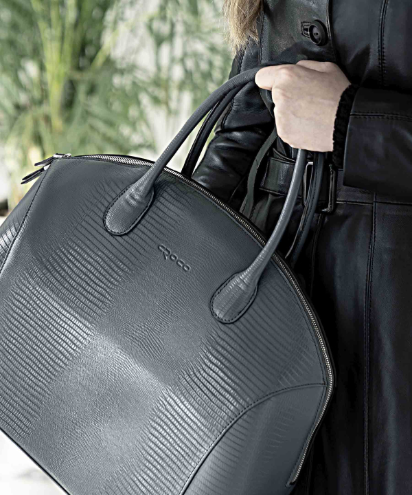 کیف دستی زنانه چرم طبیعی چرم کروکو Croco Leather مدل تیلبری