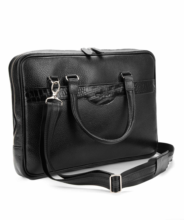 کیف اداری مردانه چرم طبیعی چرم کروکو Croco Leather مدل ال وی