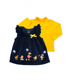 ست سارافون و تیشرت نوزاد دخترانه آدمک Adamak کد 2925002