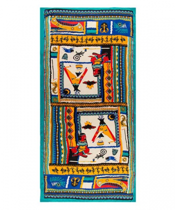 شال ابریشم طرح سرخ پوست