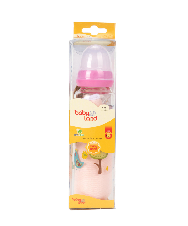 شیشه شیر پیرکس کاوردار بی بی لند Baby Land مدل 520 حجم 240 میلی لیتر