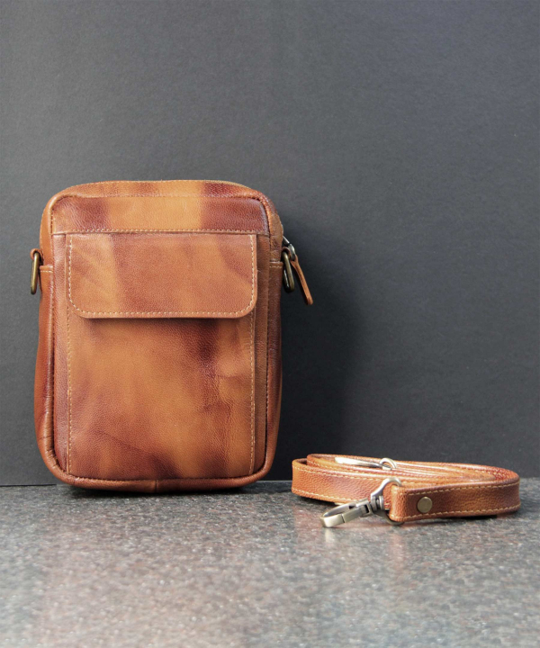 کیف دوشی چرم طبیعی بیسراک Bisrak Leather مدل انریکه