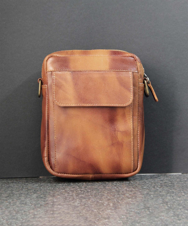 کیف دوشی چرم طبیعی بیسراک Bisrak Leather مدل انریکه
