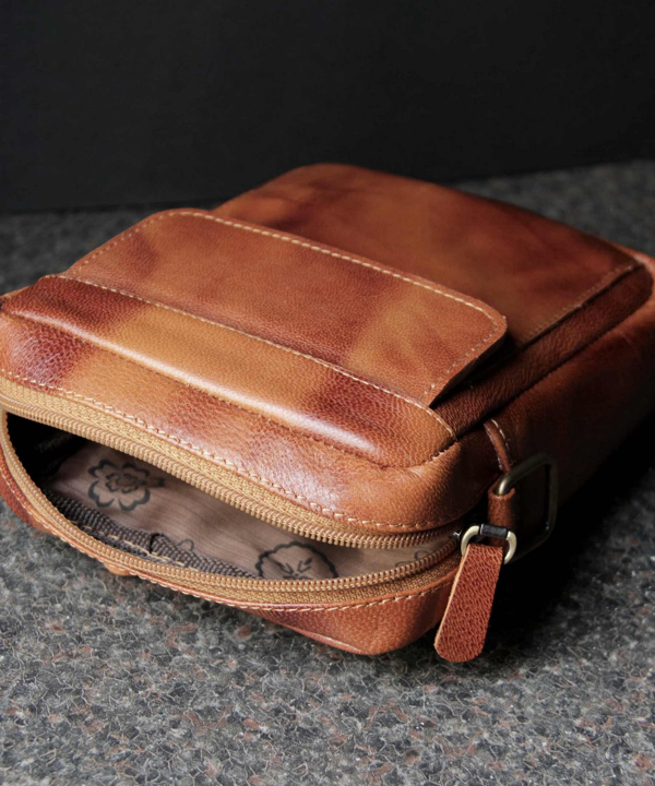 کیف دوشی چرم طبیعی بیسراک Bisrak Leather مدل انریکه