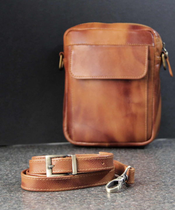 کیف دوشی چرم طبیعی بیسراک Bisrak Leather مدل انریکه