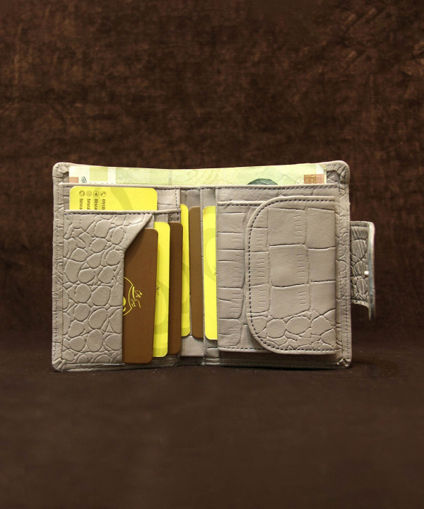 کیف پول زنانه چرم طبیعی بیسراک Bisrak Leather مدل مهتاب