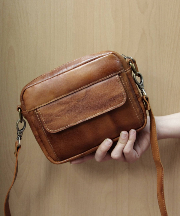 کیف دوشی چرم طبیعی بیسراک Bisrak Leather مدل اورانوس