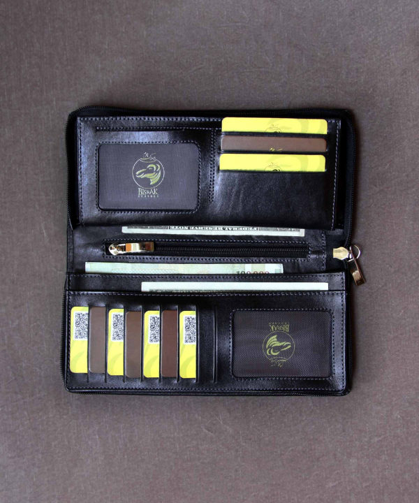 کیف دسته چک چرم طبیعی بیسراک Bisrak Leather مدل مهان