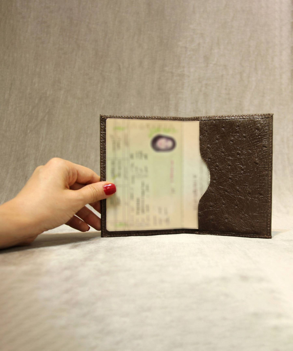 جلد شناسنامه چرم طبیعی بیسراک Bisrak Leather مدل درنا