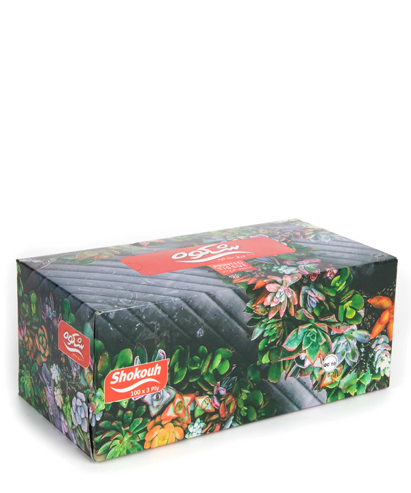 دستمال کاغذی 100 برگ شکوه Shokouh طرح‌دار