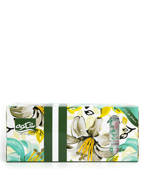 دستمال کاغذی 100 برگ شکوه Shokouh طرح‌دار