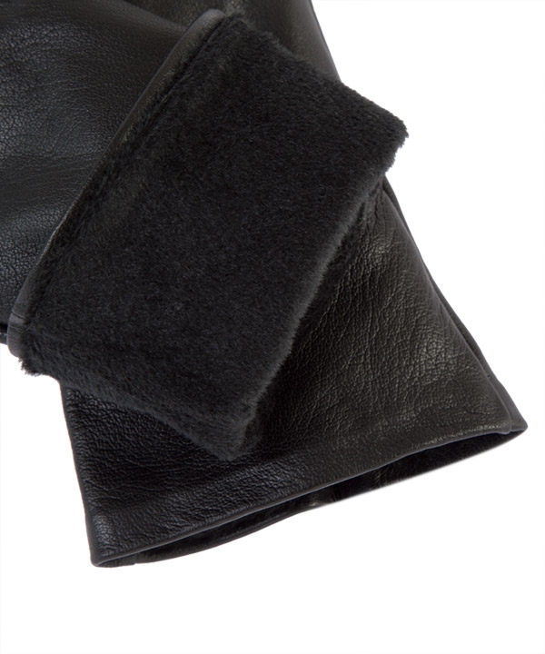 دستکش چرم زنانه مشکی چرم مشهدMashhad leather مدل R0172