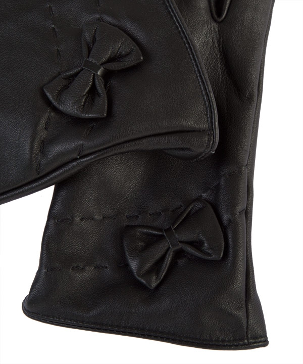 دستکش چرم زنانه مشکی چرم مشهدMashhad leather مدل R0148