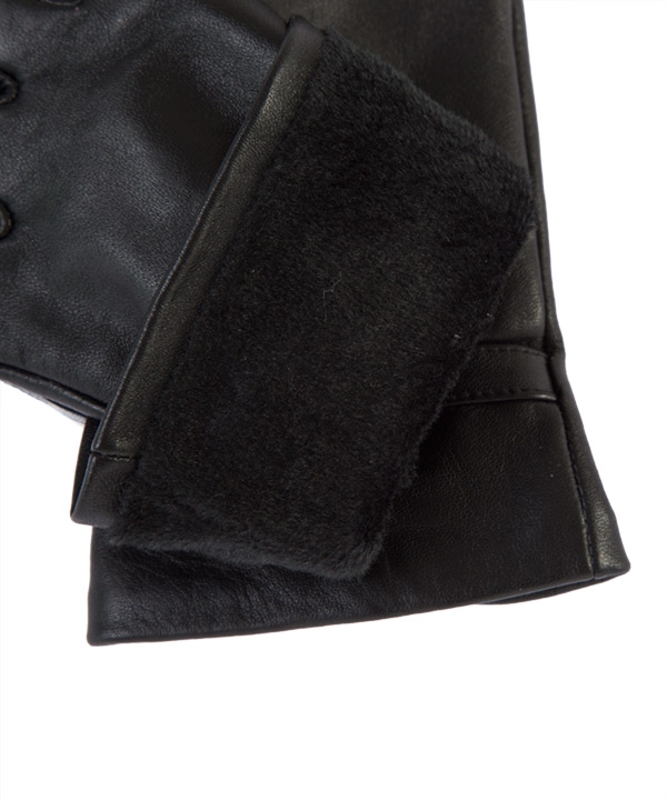 دستکش چرم زنانه مشکی چرم مشهدMashhad leather مدل R0160