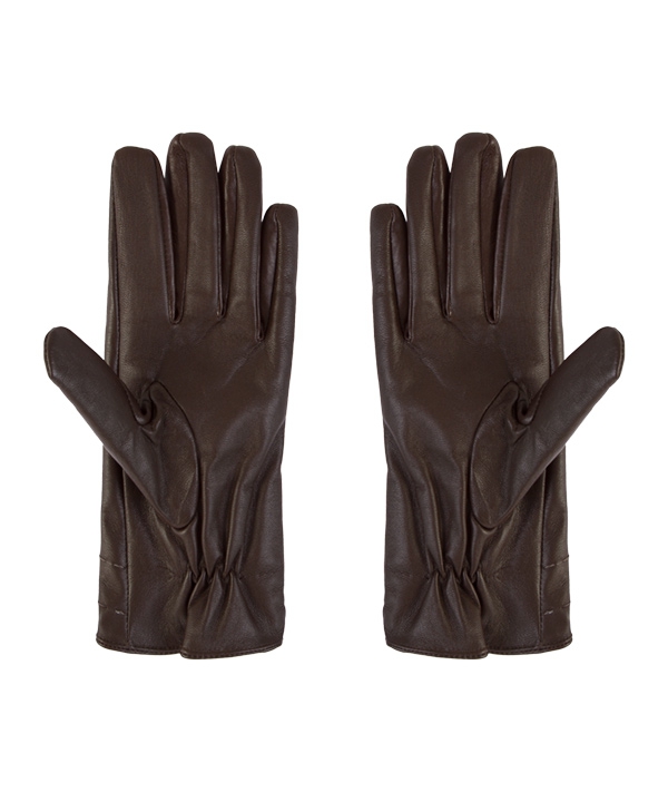 دستکش چرم زنانه قهوه ای چرم مشهدMashhad leather مدل R0148