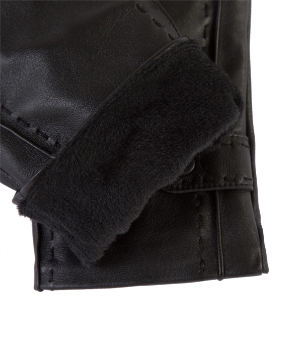 دستکش چرم مردانه مشکی چرم مشهدMashhad leather مدل R0530