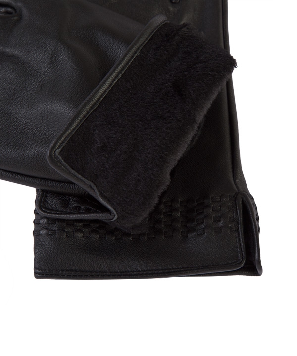 دستکش چرم مردانه مشکی چرم مشهدMashhad leather مدل R0520