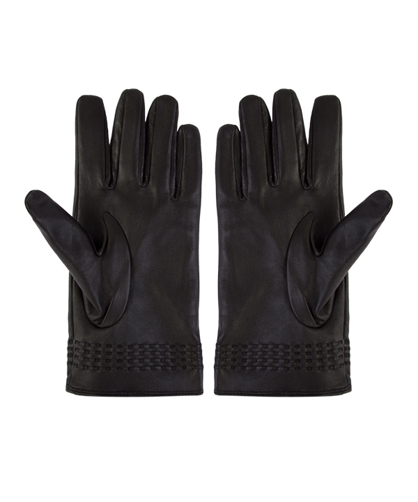 دستکش چرم مردانه مشکی چرم مشهدMashhad leather مدل R0520