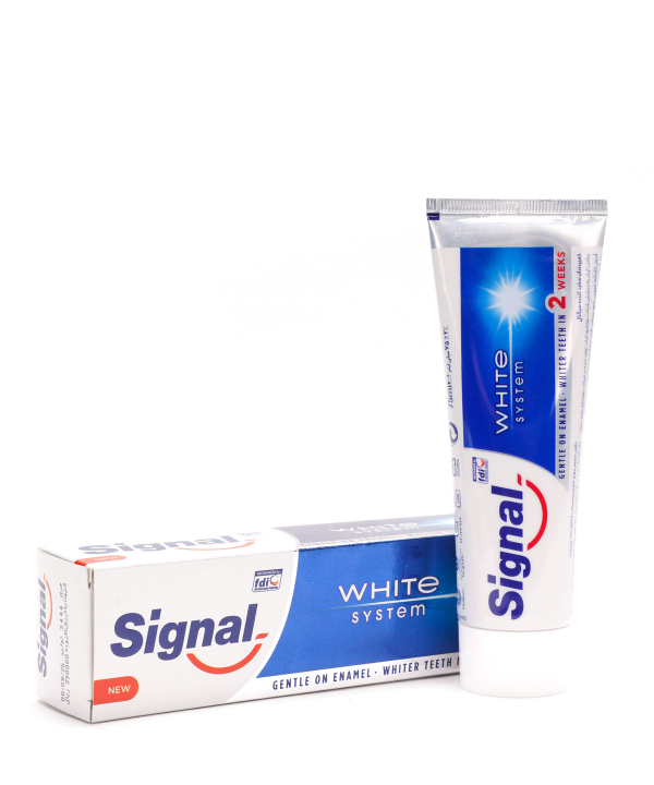 خمیردندان سفیدکننده سیگنال Signal مدل White System حجم 75 میلی‌لیتر
