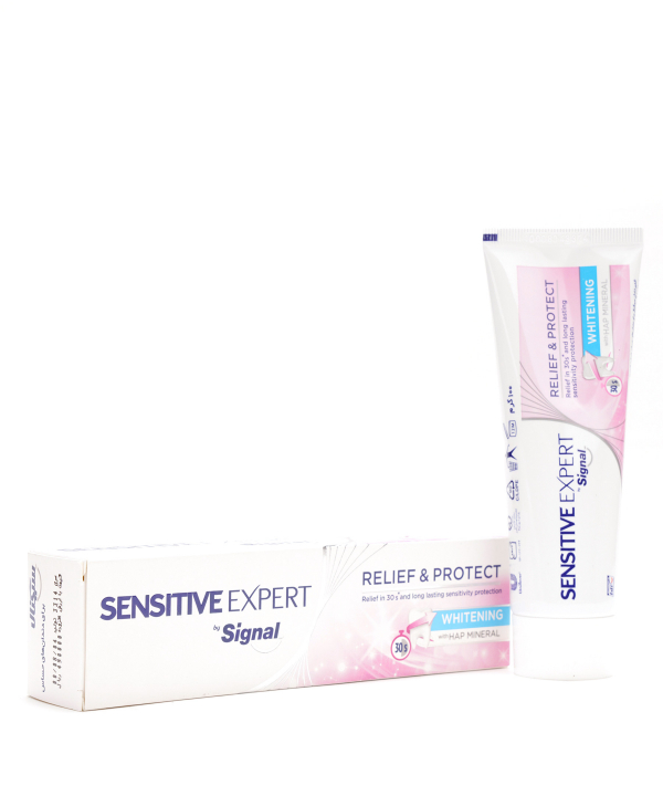 خمیردندان سفیدکننده دندن‌های حساس سیگنال Signal مدل Sensitive Expert Whitening وزن 100 گرم