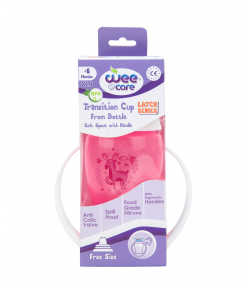 لیوان با سرسیلیکونی ارتجاعی وی کر Wee Care حجم 300 میلی لیتر کد C707