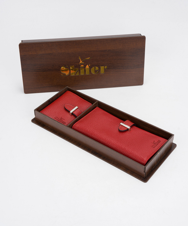 ست هدیه چرم طبیعی زنانه شیفر Shifer مدل 8309B
