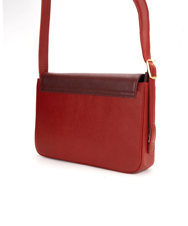 کیف دوشی زنانه چرم طبیعی چرم کروکو Croco Leather مدل مهرانا