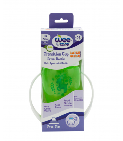 لیوان با سرسیلیکونی ارتجاعی وی کر Wee Care حجم 300 میلی لیتر کد C707