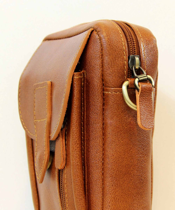 کیف دوشی چرم طبیعی بیسراک Bisrak Leather مدل باربد