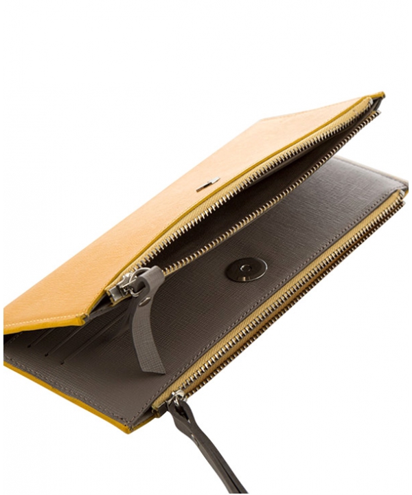 کیف پول چرم زنانه زرد چرم مشهدMashhad leather مدل D5037