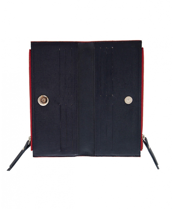 کیف پول چرم زنانه قرمز چرم مشهدMashhad leather مدل D5037