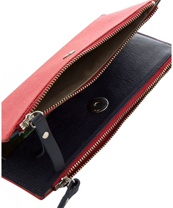 کیف پول چرم زنانه قرمز چرم مشهدMashhad leather مدل D5037
