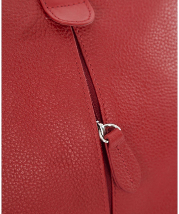 کوله پشتی چرم زنانه قرمز چرم مشهدMashhad leather مدل S0682