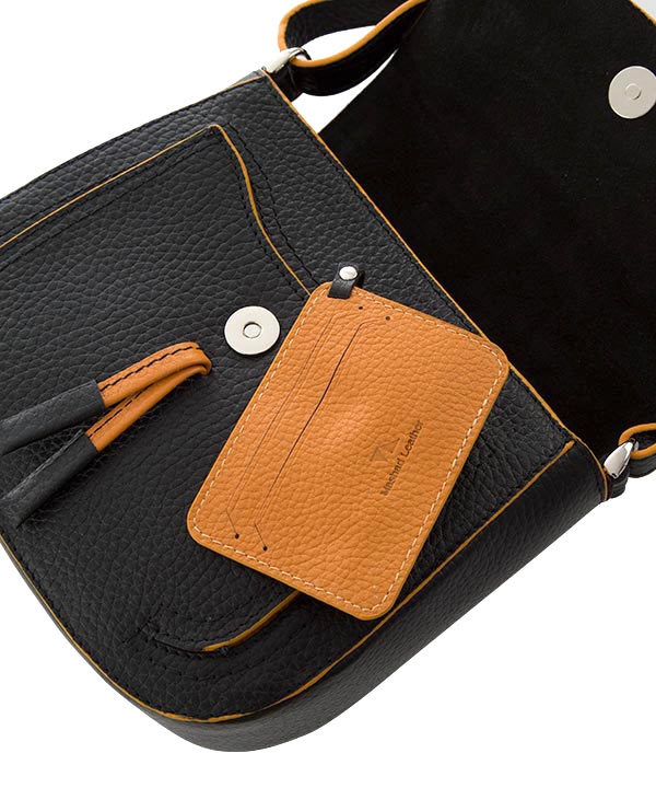کیف دوشی چرم زنانه مشکی چرم مشهد Mashhad leather مدل S684
