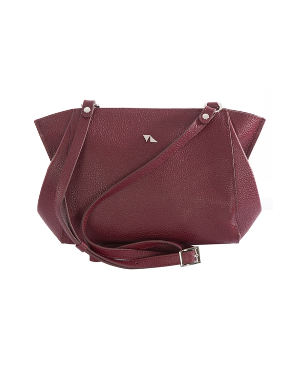کیف دوشی چرم زنانه زرشکی چرم مشهدMashhad leather مدل S680