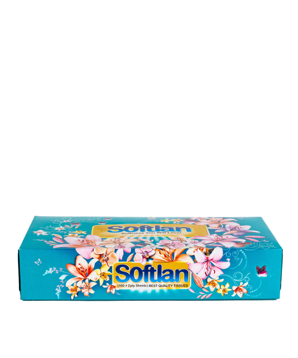 دستمال کاغذی 100 برگ سافتلن Softlan سری باغ بهشت