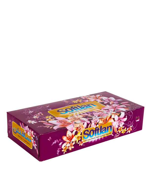 دستمال کاغذی 100 برگ سافتلن Softlan سری باغ بهشت