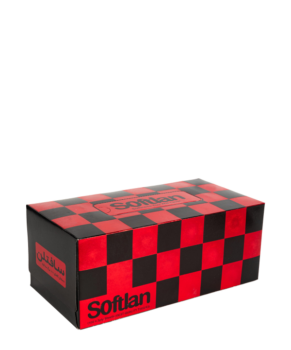 دستمال کاغذی 100 برگ سافتلن Softlan سری شطرنجی