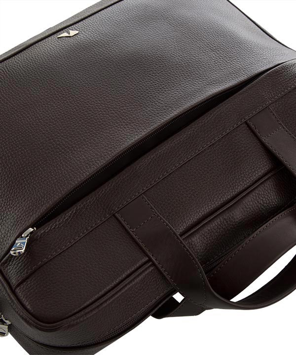 کیف اداری چرم طبیعی چرم مشهدMashhad leather مدل A0580 - قهوه ای