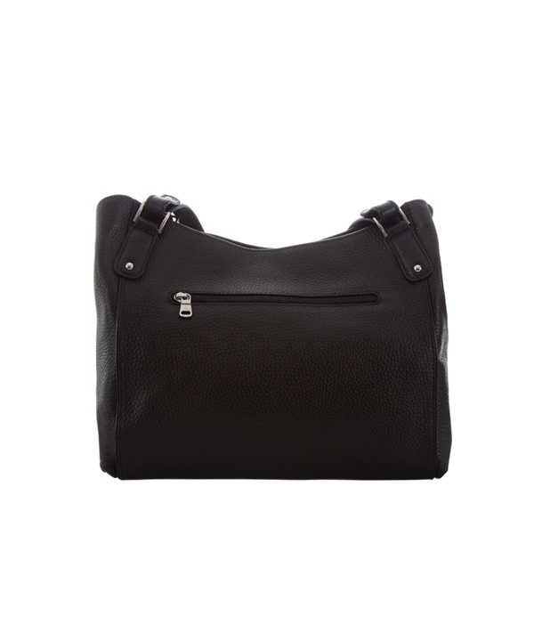 کیف دوشی زنانه چرم مشکی چرم مشهدMashhad leather مدل S675