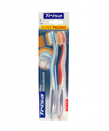 مسواک با برس نرم تریزا Trisa مدل Pro Interdental بسته 2 عددی