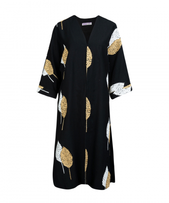 مانتو بلند مانگ Mong طرح برگ