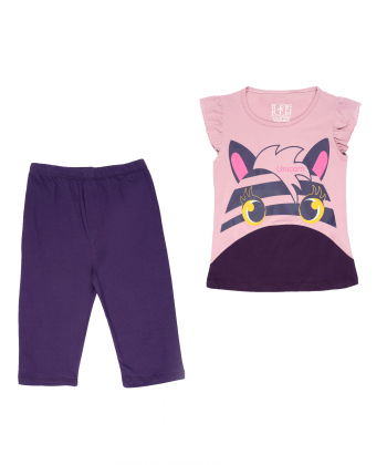 ست تیشرت و شلوار کوتاه دخترانه سون پون 7Poon کد G695