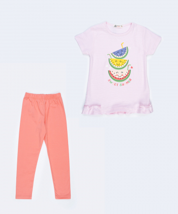 ست تیشرت و شلوار دخترانه نونا Nona کد 11058